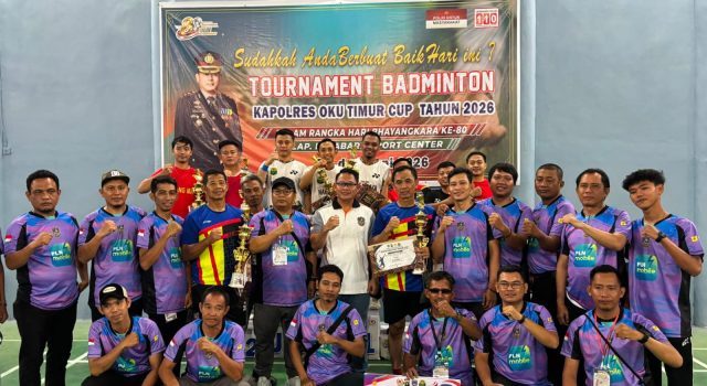 Final Badminton Kejuaraan Kapolres OKU Timur CUP 2026, Ini Nama Pemenangnya