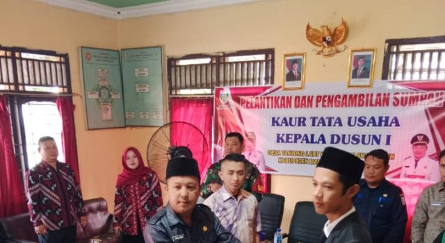 Pelantikan dan Pengambilan Sumpah Perangkat Desa Tanjung Laut Banyuasin